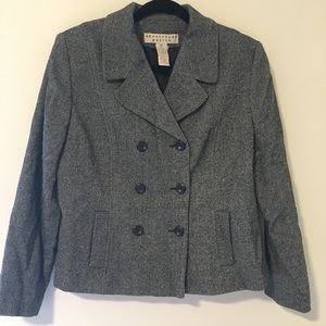 Apostrophe Petite Gray Double Breasted Blazer